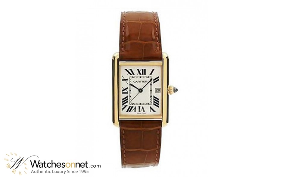 Cartier Tank Louis  Quartz Men's Watch, 18K Yellow Gold, Silver Dial, W1529756