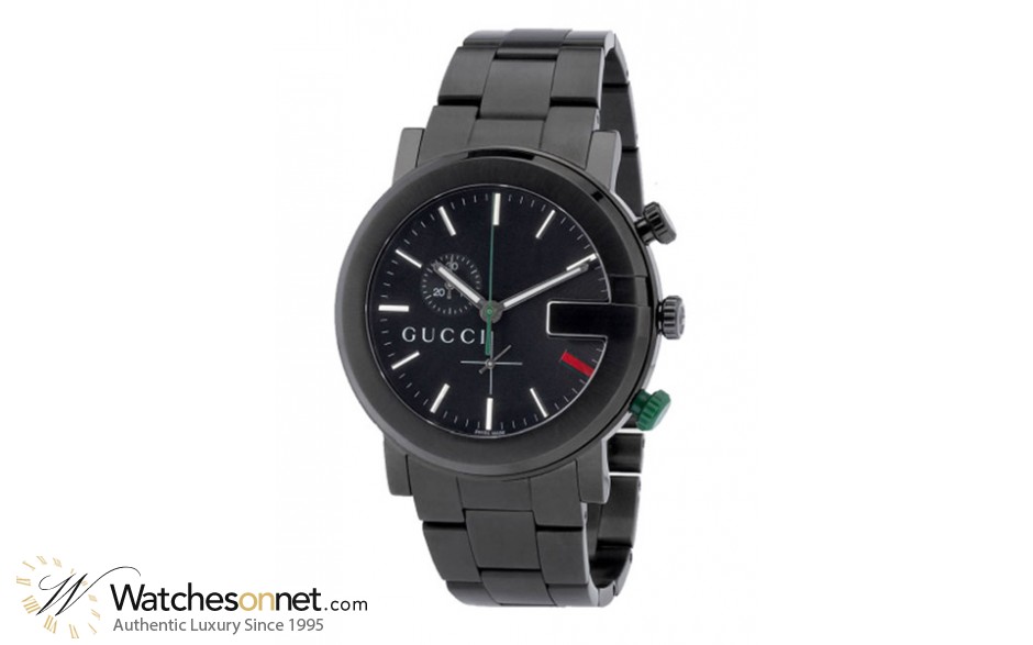 Gucci G-Chrono  Chronograph Quartz Men's Watch, PVD, Black Dial, YA101331