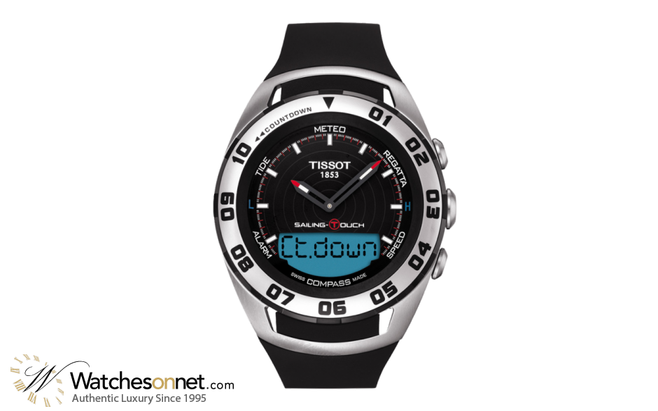 Tissot T-Touch Sailing  Chronograph LCD Display Quartz Men's Watch, Stainless Steel, Black Dial, T056.420.27.051.01