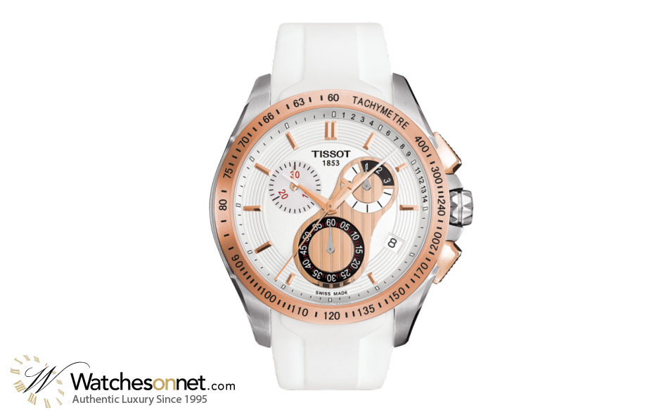 Tissot Veloci-T  Chronograph Quartz Men's Watch, Stainless Steel, White Dial, T024.417.27.011.00