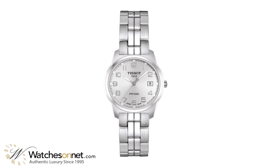 Tissot PR100  Quartz Women's Watch, Stainless Steel, Silver Dial, T049.210.11.032.00