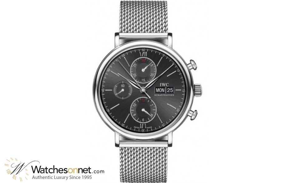 IWC Portofino  Chronograph Automatic Men's Watch, Stainless Steel, Black Dial, IW391012
