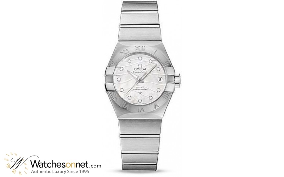 Omega Constellation  Automatic Women's Watch, Stainless Steel, Mother Of Pearl & Diamonds Dial, 123.10.27.20.55.002