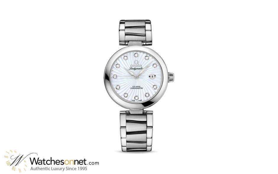Omega De Ville Ladymatic  Automatic Women's Watch, Stainless Steel, Mother Of Pearl & Diamonds Dial, 425.30.34.20.55.001