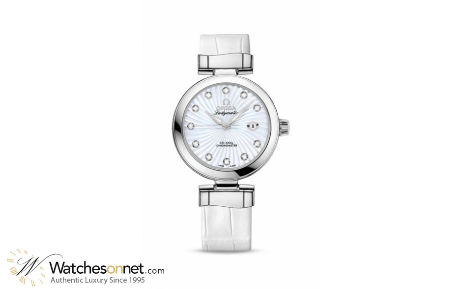 Omega De Ville Ladymatic  Automatic Women's Watch, Stainless Steel, Mother Of Pearl & Diamonds Dial, 425.33.34.20.55.001