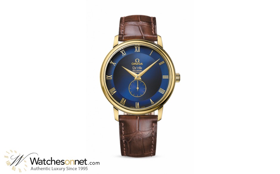 Omega De Ville  Automatic Men's Watch, 18K Yellow Gold, Blue Dial, 4613.80.02