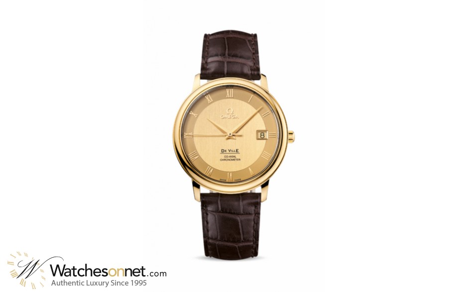 Omega De Ville  Automatic Men's Watch, 18K Yellow Gold, Yellow Dial, 4617.11.02