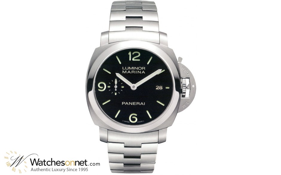 Panerai Luminor Marina 1950  Automatic Certified Men's Watch, Stainless Steel, Black Dial, PAM00328