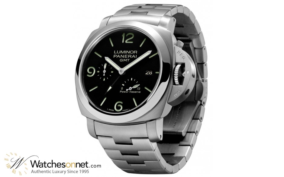 Panerai Luminor 1950  Automatic With Power Reserve Men's Watch, Stainless Steel, Black Dial, PAM00347