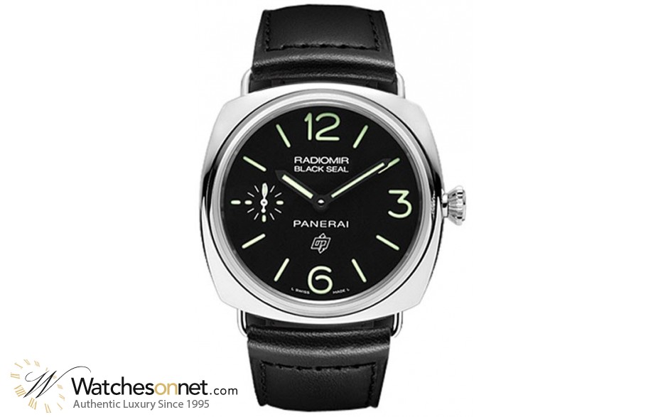 Panerai Radiomir  Mechanical Men's Watch, Stainless Steel, Black Dial, PAM00380
