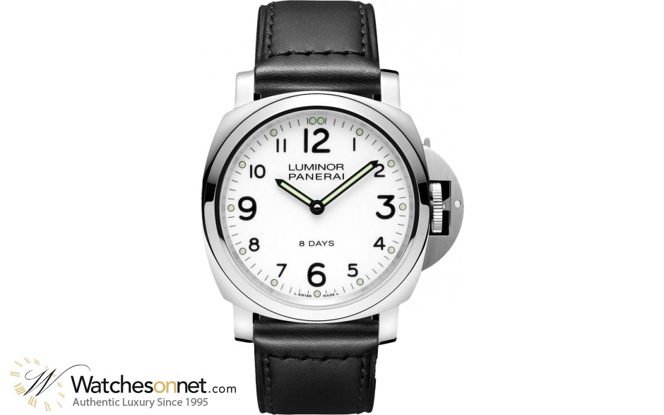 Panerai Luminor Base  Manual Men's Watch, Stainless Steel, White Dial, PAM00561