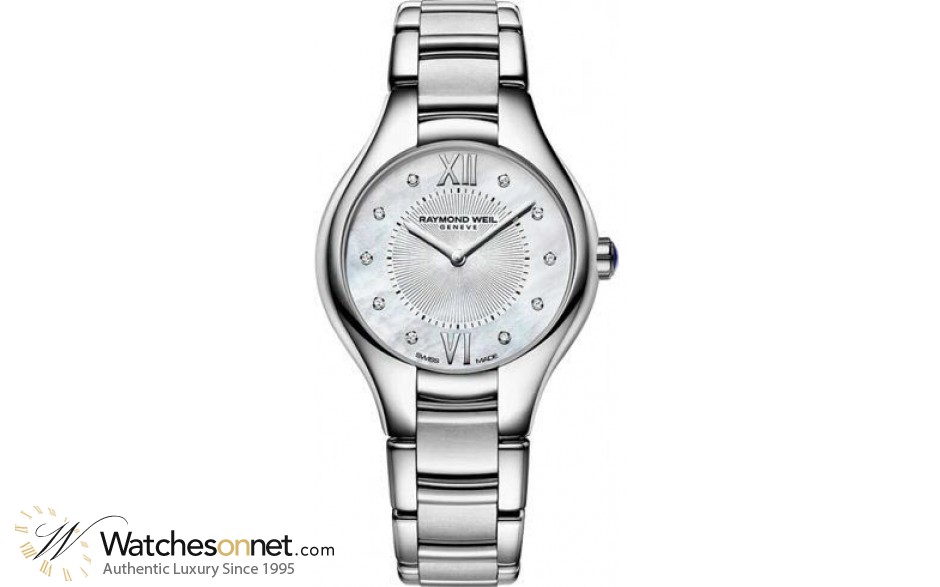 Raymond Weil Noemia  Quartz Women's Watch, Stainless Steel, Mother Of Pearl & Diamonds Dial, 5127-ST-00985