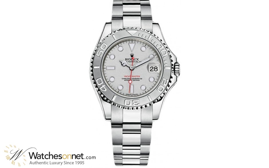 Rolex Yacht-Master 35  Automatic Men's Watch, Platinum, Silver Dial, 168622