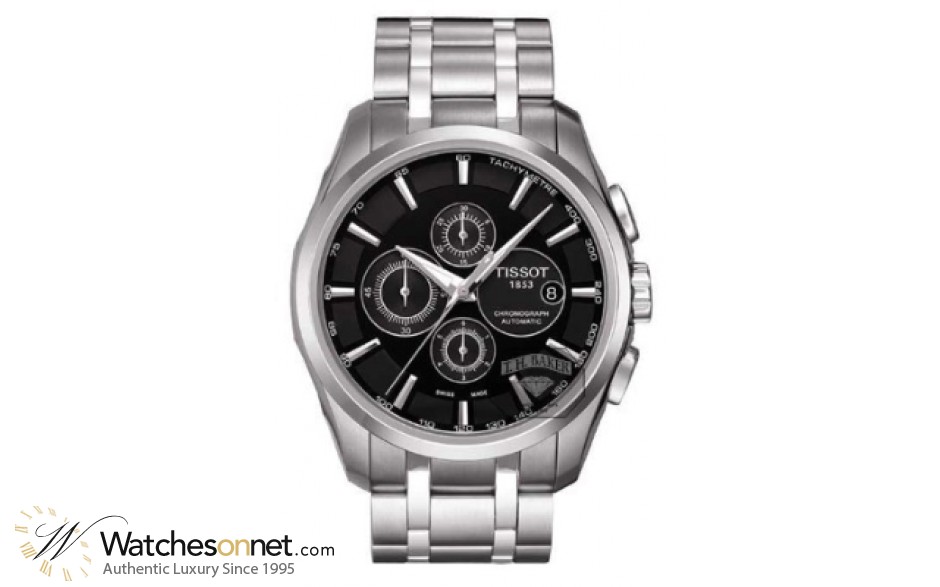 Tissot Couturier  Chronograph Automatic Men's Watch, Stainless Steel, Black Dial, T035.627.11.051.00