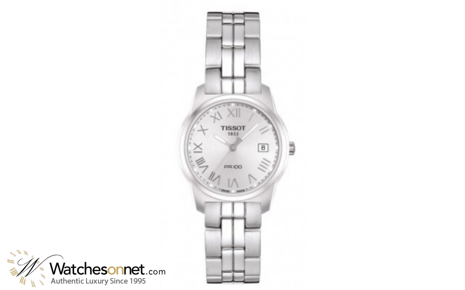 Tissot PR100  Quartz Women's Watch, Stainless Steel, Silver Dial, T049.210.11.033.00