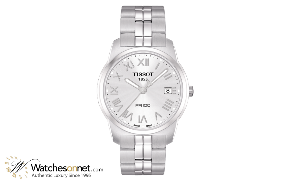 Tissot PR100  Quartz Men's Watch, Stainless Steel, Silver Dial, T049.410.11.033.01