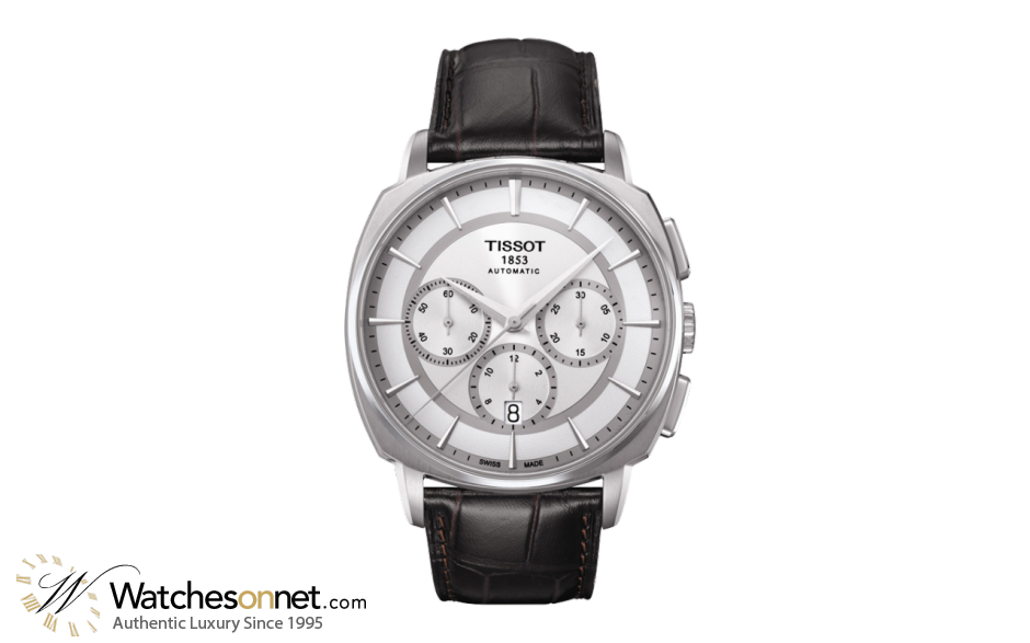 Tissot T-Lord  Chronograph Mechanical Men's Watch, Stainless Steel, Silver Dial, T059.527.16.031.00