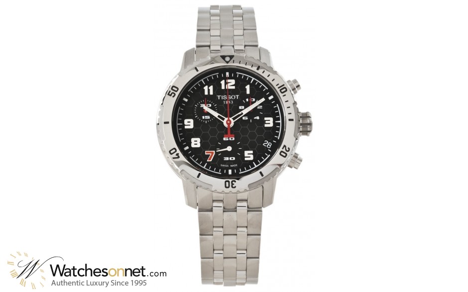 Tissot PRS200  Chronograph Quartz Men's Watch, Stainless Steel, Black Dial, T067.417.11.052.00