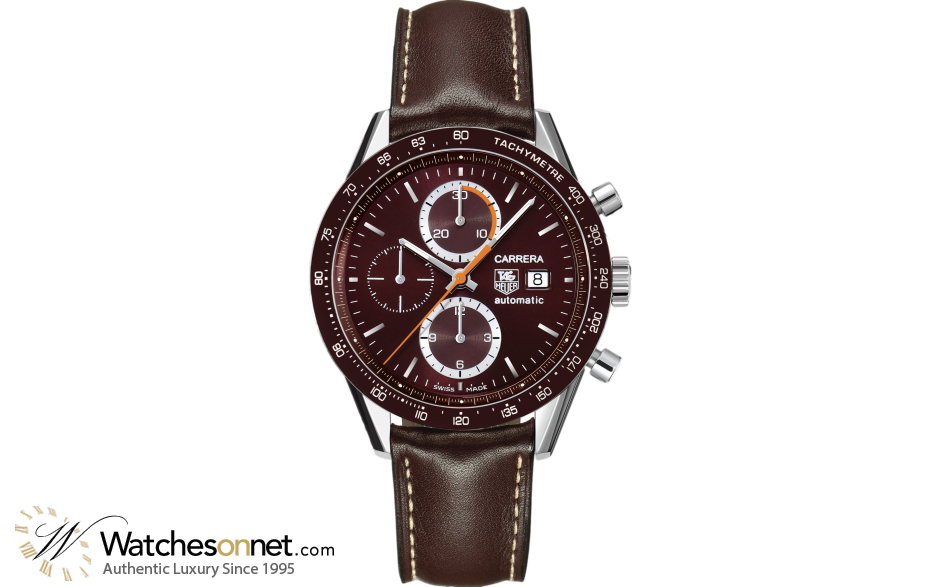 Tag Heuer Carrera  Chronograph Automatic Men's Watch, Stainless Steel, Brown Dial, CV2013.FC6234