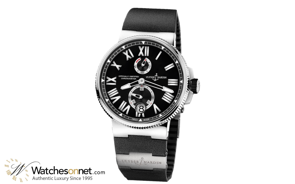 Ulysse Nardin Marine Chronometer  Automatic Men's Watch, Titanium & Stainless Steel, Black Dial, 1183-122-3/42