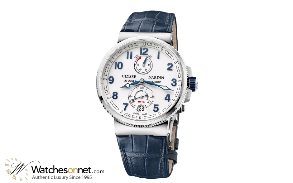 Ulysse Nardin Marine Chronometer  Automatic Men's Watch, Titanium & Stainless Steel, White Dial, 1183-126/60