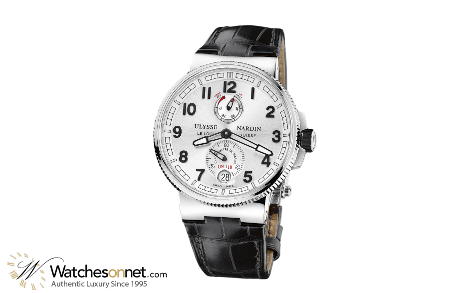 Ulysse Nardin Marine Chronometer  Automatic Men's Watch, Titanium & Stainless Steel, Silver Dial, 1183-126/61