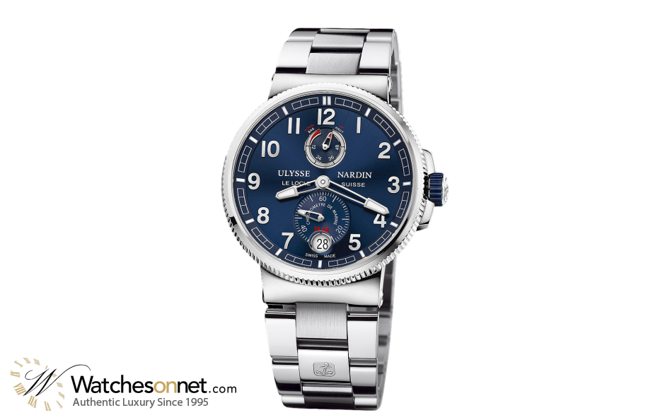 Ulysse Nardin Marine Chronometer  Automatic Men's Watch, Titanium & Stainless Steel, Blue Dial, 1183-126-7M/63