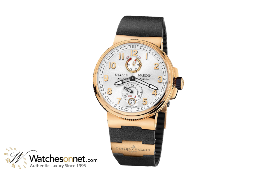 Ulysse Nardin Marine Chronometer  Automatic Men's Watch, 18K Rose Gold, White Dial, 1186-126-3/61