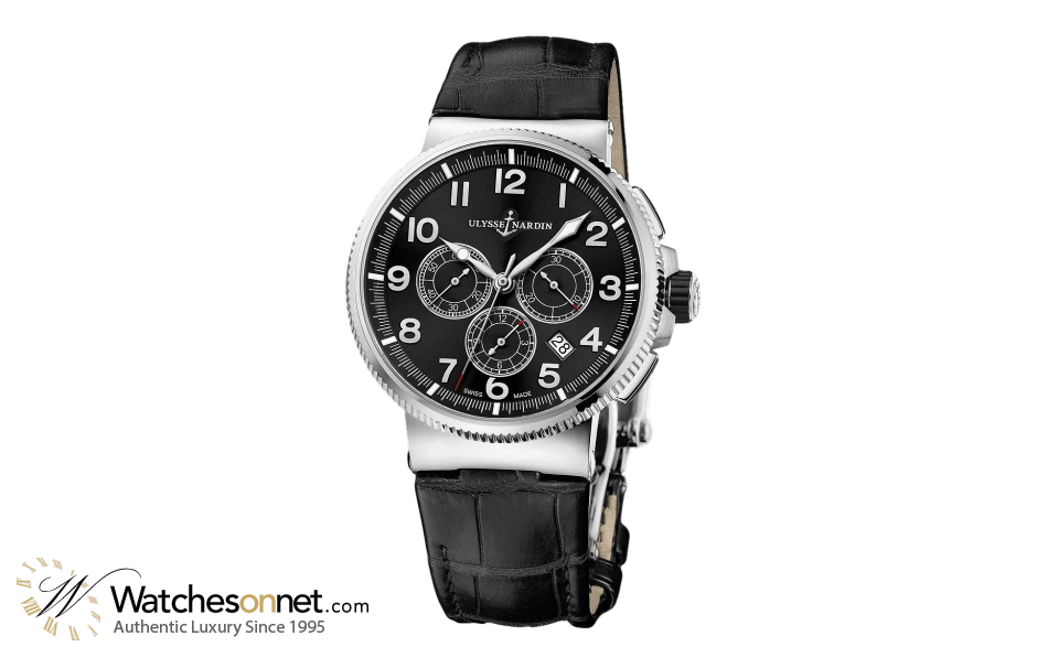 Ulysse Nardin Marine Chronometer  Automatic Men's Watch, Titanium & Stainless Steel, Black Dial, 1503-150/62