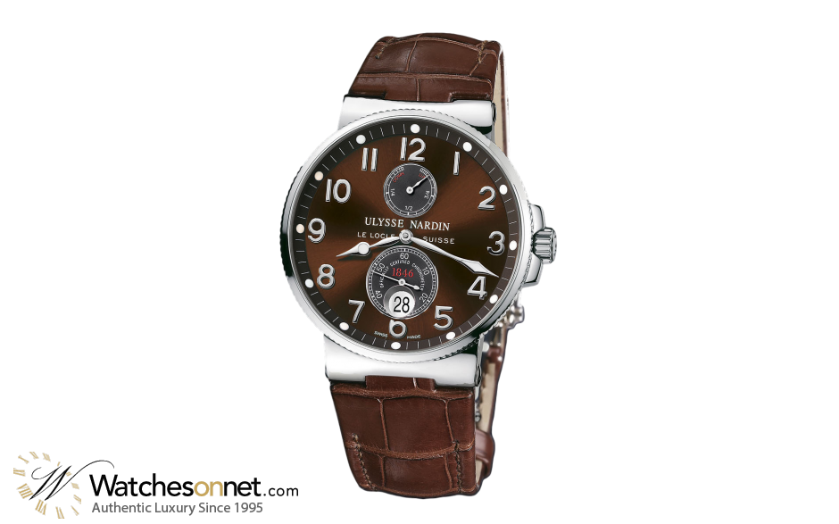 Ulysse Nardin Marine Chronometer  Automatic Men's Watch, Stainless Steel, Brown Dial, 263-66/625