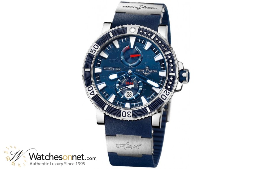 Ulysse Nardin Maxi Marine Diver  Automatic Men's Watch, Titanium & Stainless Steel, Blue Dial, 263-91LE-3