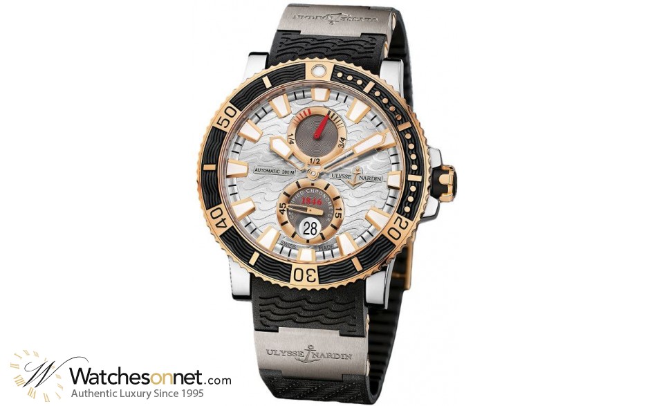 Ulysse Nardin Maxi Marine Diver  Automatic Men's Watch, Titanium & Rose Gold, Silver Dial, 265-90-3T/91