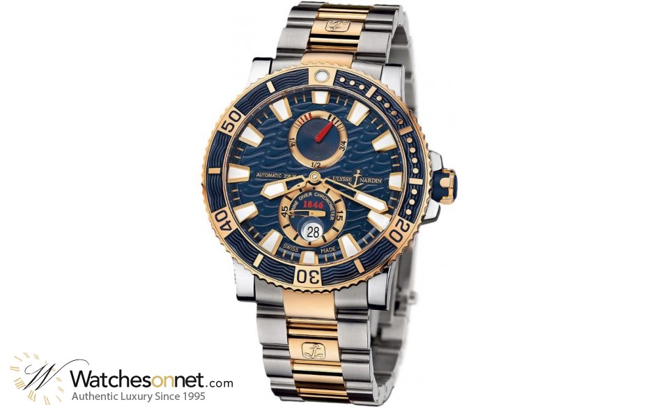 Ulysse Nardin Maxi Marine Diver  Automatic Men's Watch, Titanium & Rose Gold, Blue Dial, 265-90-8M/93