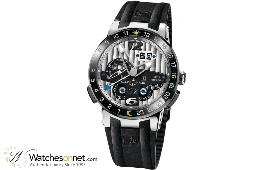 Ulysse Nardin Nifty / Functional  Automatic Men's Watch, Platinum & Ceramic, Grey Dial, 329-00-3