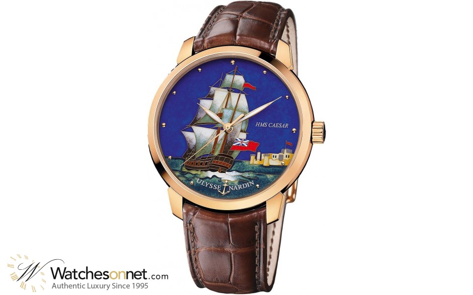 Ulysse Nardin Classical  Automatic Men's Watch, 18K Rose Gold, Custom Dial, 8152-111-2/CAESAR