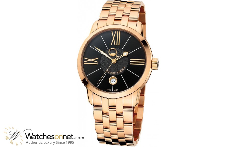 Ulysse Nardin Classical  Automatic Men's Watch, 18K Rose Gold, Black Dial, 8296-122-8/42