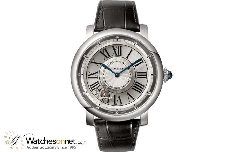 Cartier Rotonde  Tourbillon Men's Watch, 18K White Gold, Silver Dial, W1556204