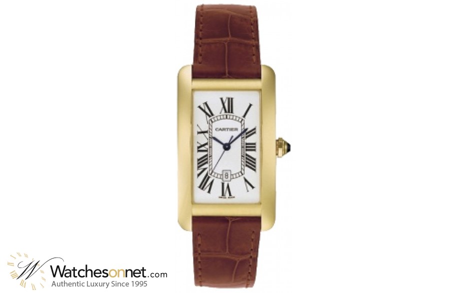 Cartier Tank Americaine  Automatic Women's Watch, 18K Yellow Gold, Silver Dial, W2603556
