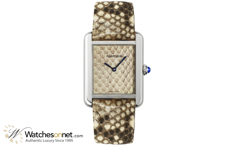 Cartier Tank Solo  Quartz Women's Watch, Stainless Steel, Blue Dial, W5200021