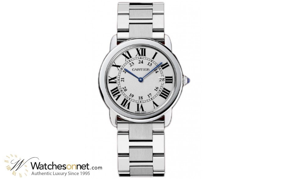 Cartier Ronde Solo  Quartz Men's Watch, Stainless Steel, Silver Dial, W6701005