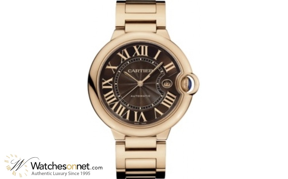 Cartier Ballon Bleu  Automatic Men's Watch, 18K Rose Gold, Brown Dial, W6920036