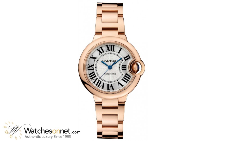 Cartier Ballon Bleu  Automatic Women's Watch, 18K Rose Gold, Silver Dial, W6920068