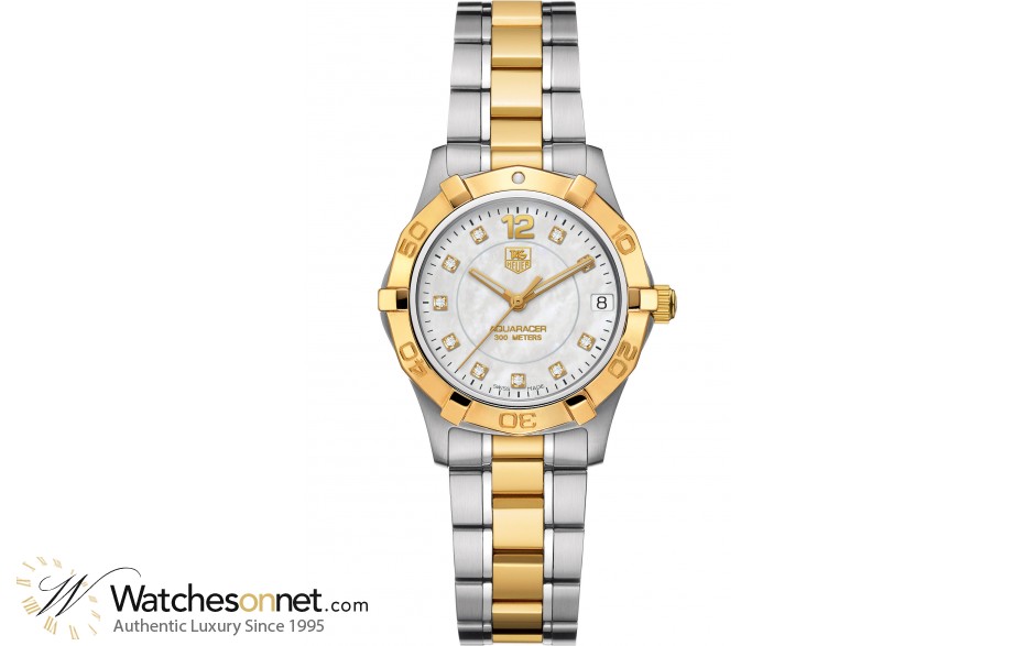 Tag Heuer Aquaracer  Quartz Women's Watch, Gold Plated, White Dial, WAF1320.BB0820