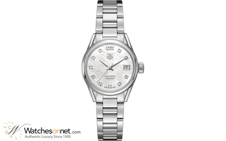 Tag Heuer Carrera  Automatic Women's Watch, Stainless Steel, Mother Of Pearl Dial, WAR2414.BA0770
