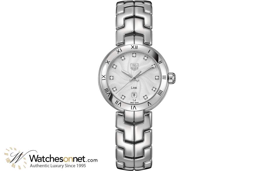 Tag Heuer Link  Quartz Women's Watch, Stainless Steel, Silver & Diamonds Dial, WAT1411.BA0954