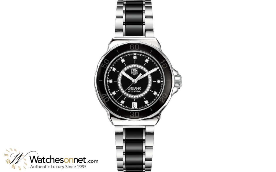Tag Heuer Formula 1  Automatic Women's Watch, Stainless Steel, Black & Diamonds Dial, WAU2210.BA0859