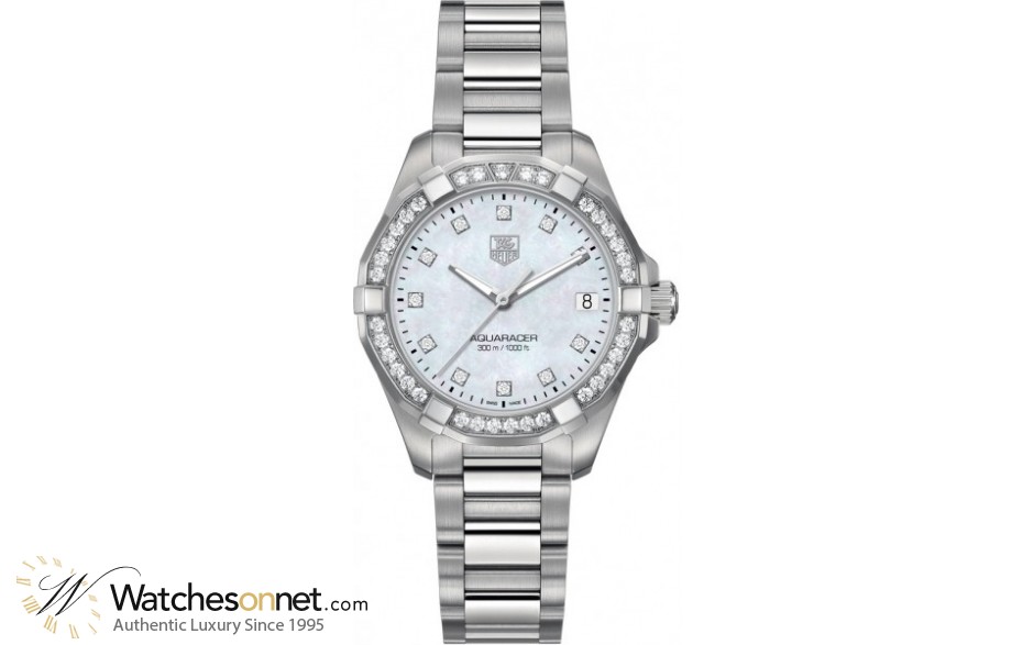 Tag Heuer Aquaracer  Quartz Women's Watch, Stainless Steel, Mother Of Pearl & Diamonds Dial, WAY1314.BA0915