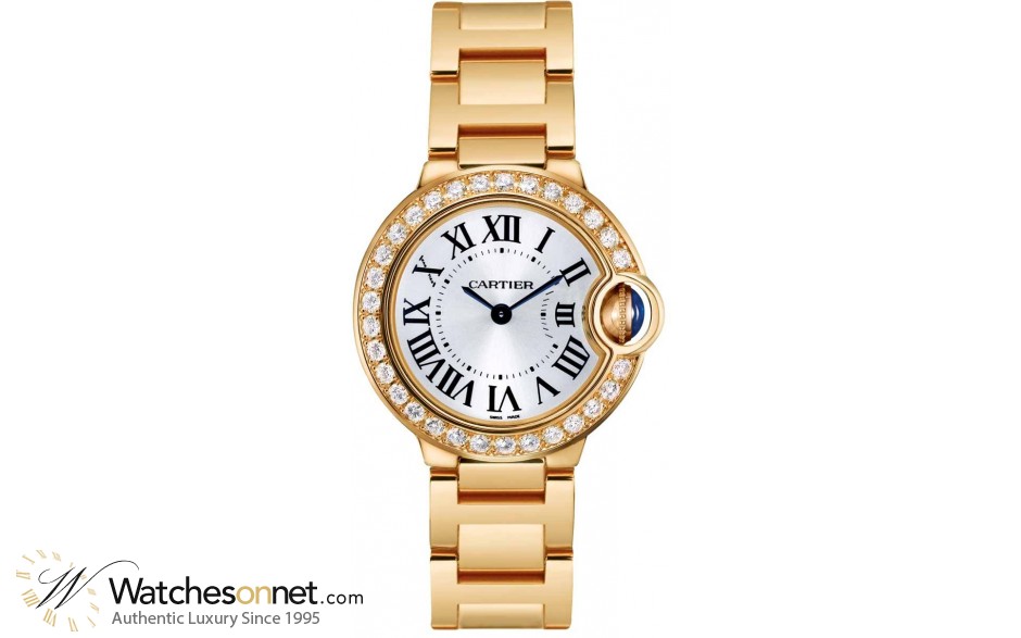Cartier Ballon Bleu  Quartz Women's Watch, 18K Yellow Gold, Silver Dial, WE9001Z3