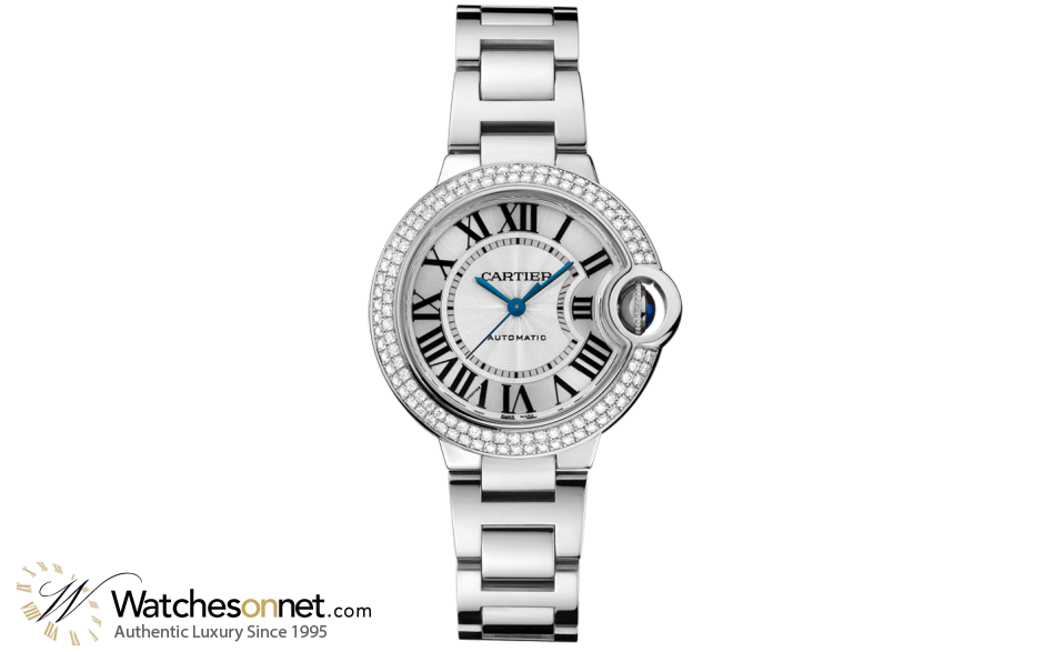 Cartier Ballon Bleu  Automatic Women's Watch, 18K White Gold, Silver Dial, WE902035