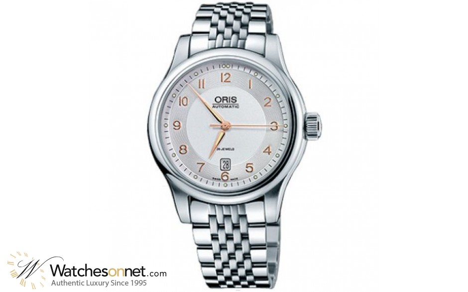 Oris Culture Classic Date  Automatic Men's Watch, Stainless Steel, Silver Dial, 733-7594-4061-MB